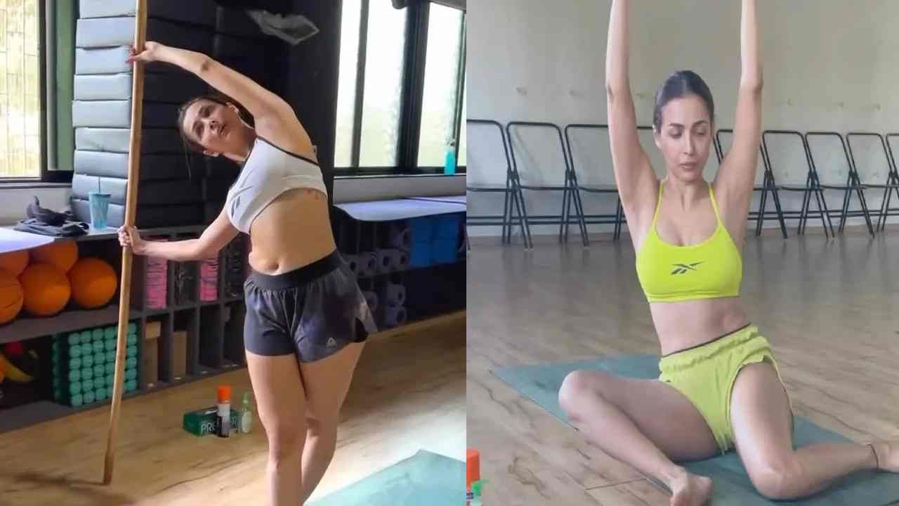 मलायका अरोराने इन्स्टाग्रामवर तिच्या योगासनांचा एक व्हिडिओ शेअर केलाय. यात ती दंड योगा करताना दिसतेय. हा व्हिडिओ सोशल मीडियावर व्हायरल झालाय. दांड्याच्या मदतीने मलायका योगासन करताना दिसतेय.
