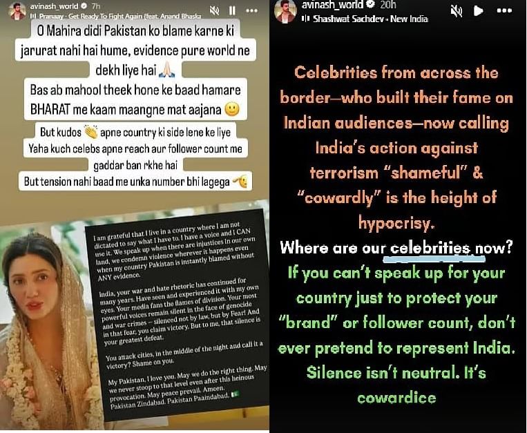 Actor Avinash Mishra gets angry at Mahira Khan for speaking against India