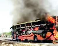 राजस्थानात एसी बस पेटली; 20 प्रवाशांचा होरपळून मृत्यू 16 प्रवासी गंभीर जखमी