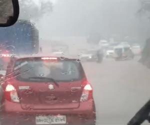 रत्नागिरीत अवकाळी पाऊस, मुंबई-गोवा महामार्गावर निवळी घाटात पाणी साचले